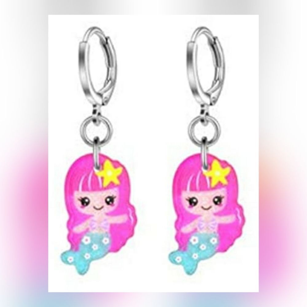 Hypoallergenic Acrylic Dangle Hoop Earrings